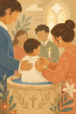 Child Baptism Celebration with Family in Church
