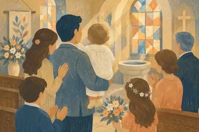 Joyful Child Baptism Family Church Celebration