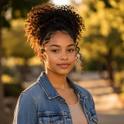 Confident Teenage Girl Portrait at Golden Hour