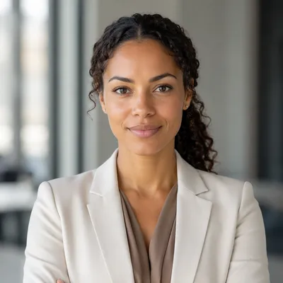 Confident Biracial Woman Professional Headshot Portrait