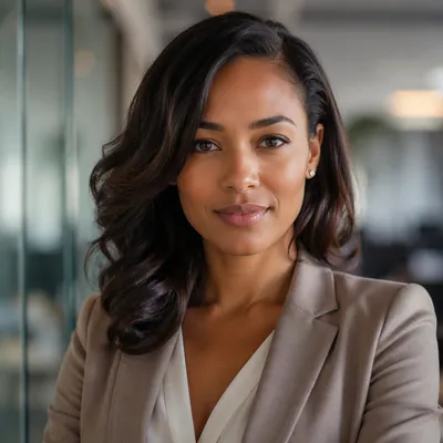 Confident Biracial Woman Professional Headshot Portrait