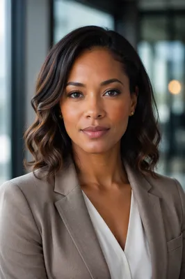 Confident Biracial Woman Professional Headshot Portrait