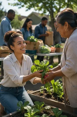 Young Volunteer at Community Garden
