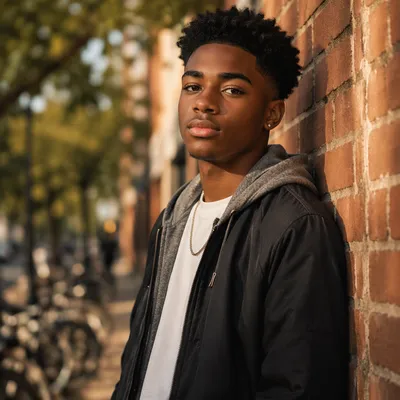 Confident Black Teen Portrait Outdoors