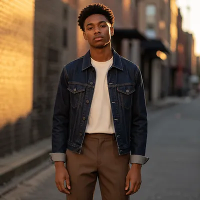 Confident Black Teen in Urban Street