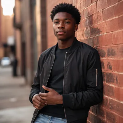 Confident Black Teen in Urban Streetwear