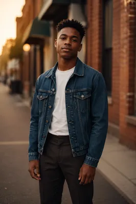 Confident Black Teen in Urban Street