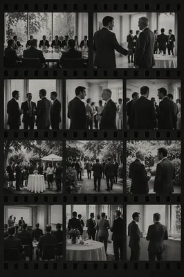 Black and White Business Meeting Contact Sheet