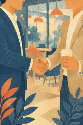 Professional Handshake in Modern Office Lounge
