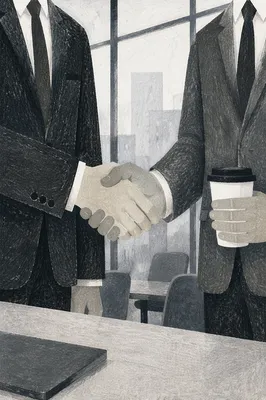 Professional Handshake in Modern Office Meeting