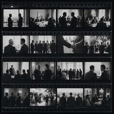 Black and White Business Handshake Contact Sheet