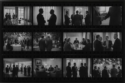 Black and White Business Meeting Contact Sheet