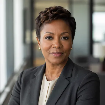 Confident Businesswoman Headshot in Modern Office