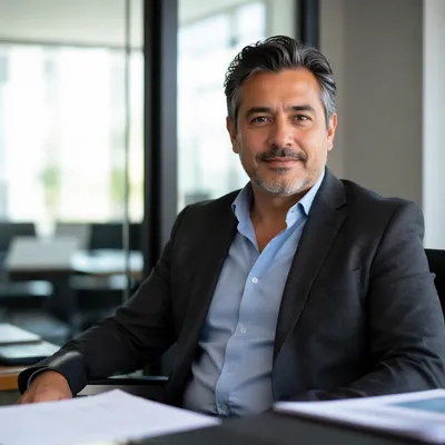Calm Middle-Aged Man in Modern Office