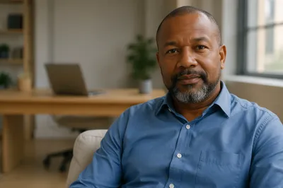Calm Middle Aged Man in Office Portrait