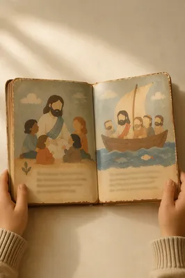 Child Reading Childrens Bible Picture Book