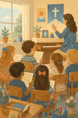 Children Singing in Sunday School Class