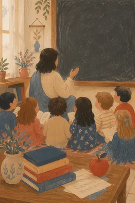 Children Singing in Sunday School Classroom