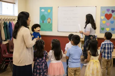 Children Singing in Sunday School Classroom