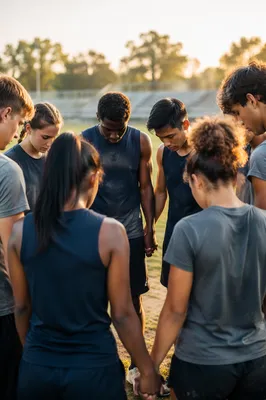 College Athlete Prayer Huddle at Sunrise
