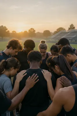 College Athlete Prayer Huddle at Dawn