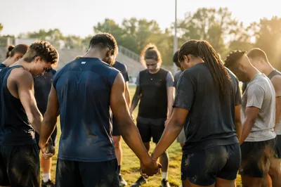 College Athlete Prayer Huddle at Sunrise
