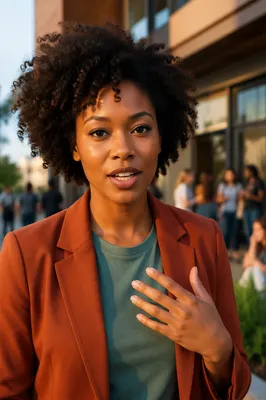 Confident Young Woman Outside Community Center