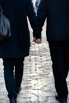 Romantic Couple Walking Hand in Hand