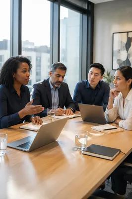 Diverse Business Team Meeting in Conference Room