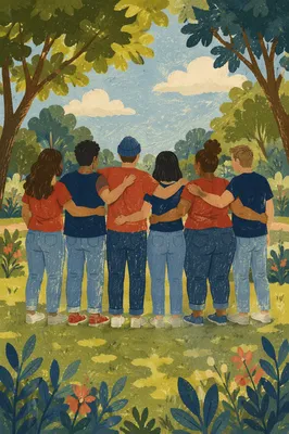 Diverse Friends Sharing Joy in Park