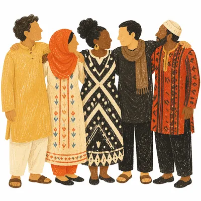 Multicultural Friends Standing Together in Unity