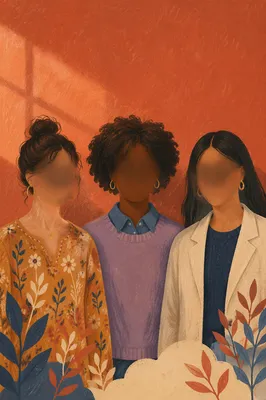 Multicultural Unity Portrait Against Terracotta Wall