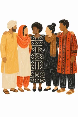 Diverse Multicultural Friends Standing Together
