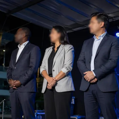 Multicultural Professionals Standing Together at Night