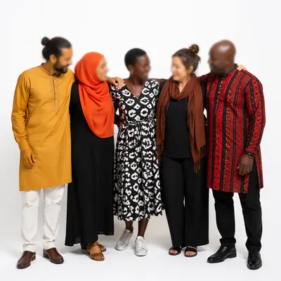 Multicultural Friends Standing Together in Studio