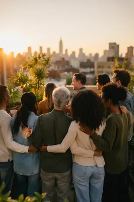 Multicultural Community Gathering at Rooftop Garden