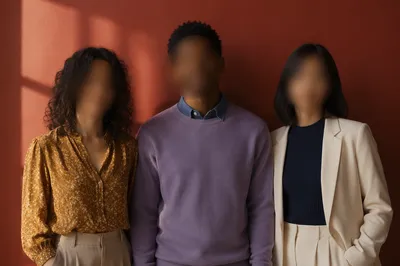 Multicultural Adults Standing Together in Studio
