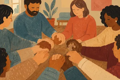 Diverse Prayer Circle Hands in Unity