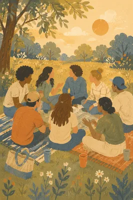 Diverse Youth Fellowship in Golden Hour