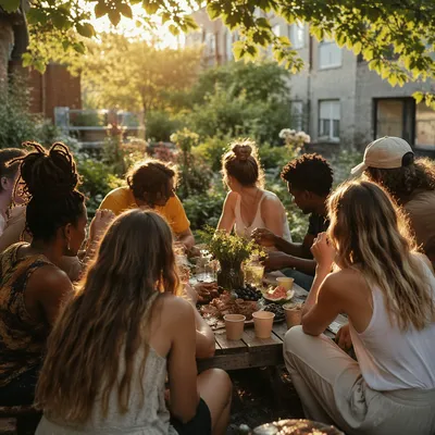 Diverse Youth Fellowship in Golden Garden Light