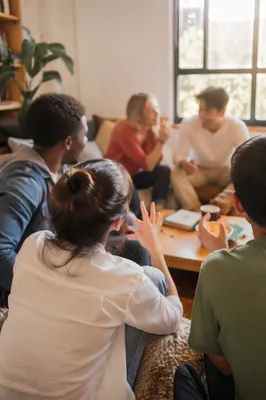 Joyful Diverse Youth Fellowship in Sunlit Room