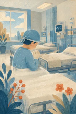 Surgeon Praying Quietly Before Surgery