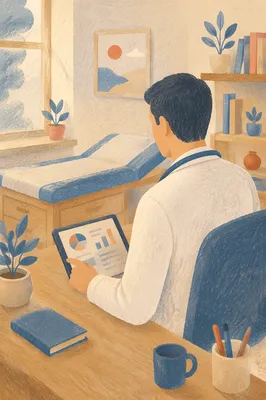 Reassuring Doctor in Calm Medical Office