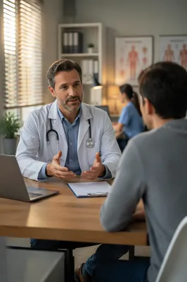 Doctor Consultation in Modern White Coat Office