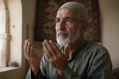 Elderly Middle Eastern Man in Prayer