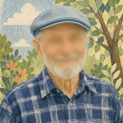 Gentle Elderly Man Portrait in Garden