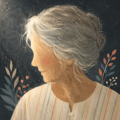 Gentle Elderly Portrait in Quiet Monochrome
