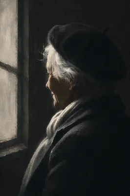 Dignified Elderly Portrait in Gentle Shadow