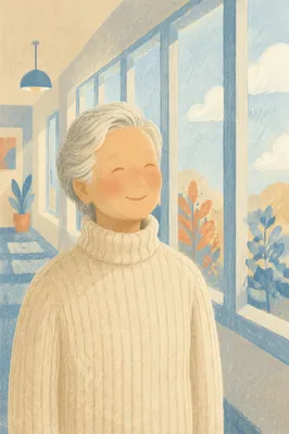 Gentle Elderly Portrait by Bright Windows