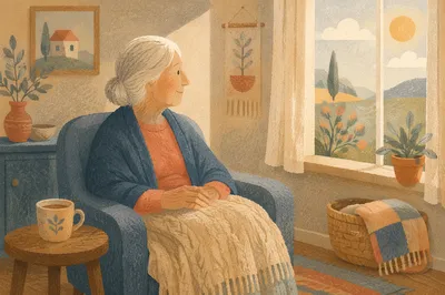 Gentle Elderly Portrait in Warm Morning Light